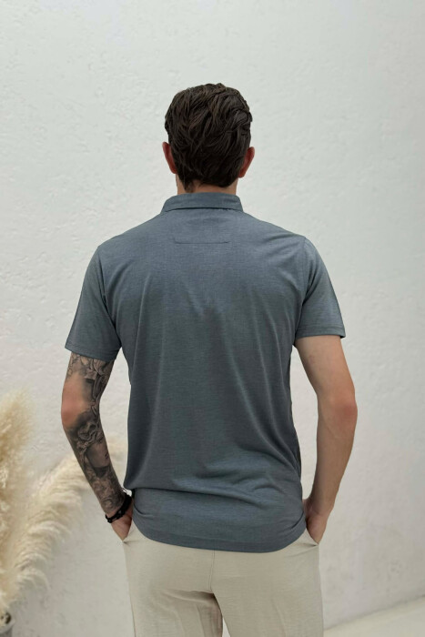 T-SHIRT I THJESHTE ME JAKE POLO PER MESHKUJ NE NGJYRE GRI TE ERRET - 2
