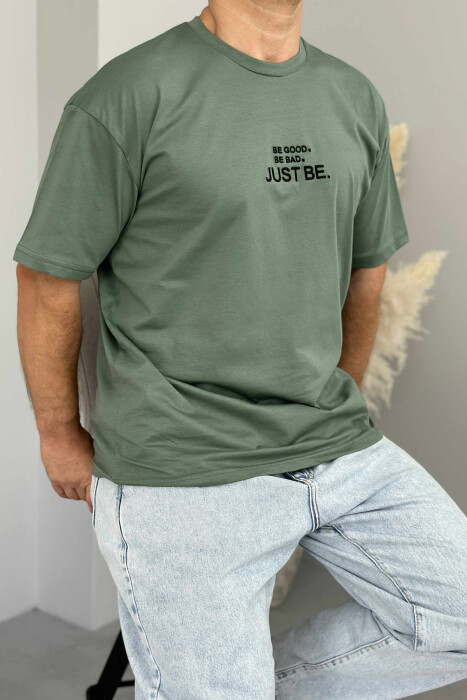 T-SHIRT I THJESHTË ME SHKRIME PËR MESHKUJ NË NGJYRËN JESHILE - 3