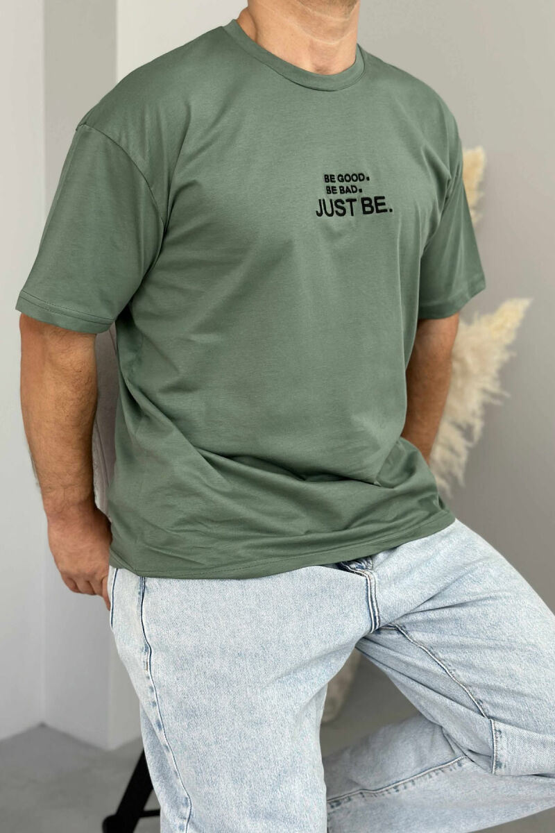 T-SHIRT I THJESHTË ME SHKRIME PËR MESHKUJ NË NGJYRËN JESHILE - 3