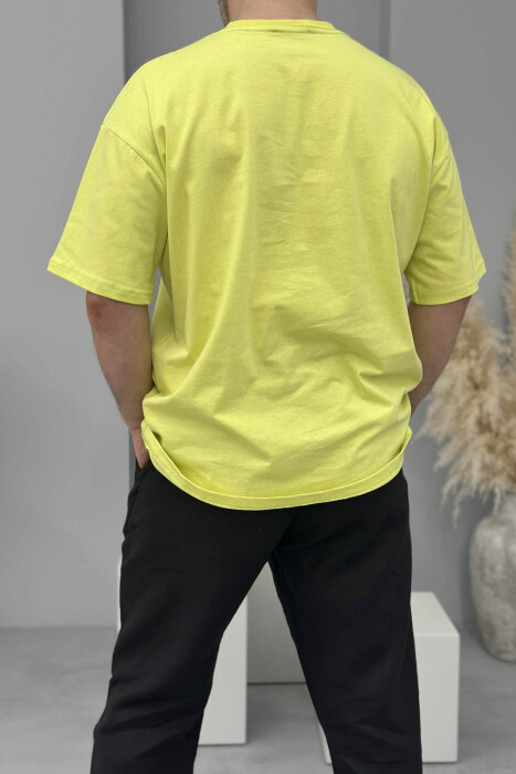 T-SHIRT I THJESHTË ME SHKRIME PËR MESHKUJ NË NGJYRËN NEON - 2