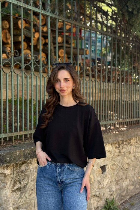 T-SHIRT I THJESHTE NJE NGJYRESH PER FEMRA NE NGJYRE TE ZEZE - 1