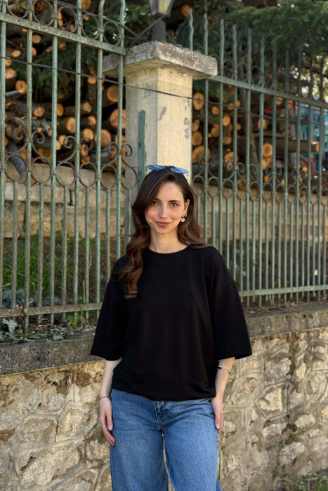T-SHIRT I THJESHTE NJE NGJYRESH PER FEMRA NE NGJYRE TE ZEZE - 4