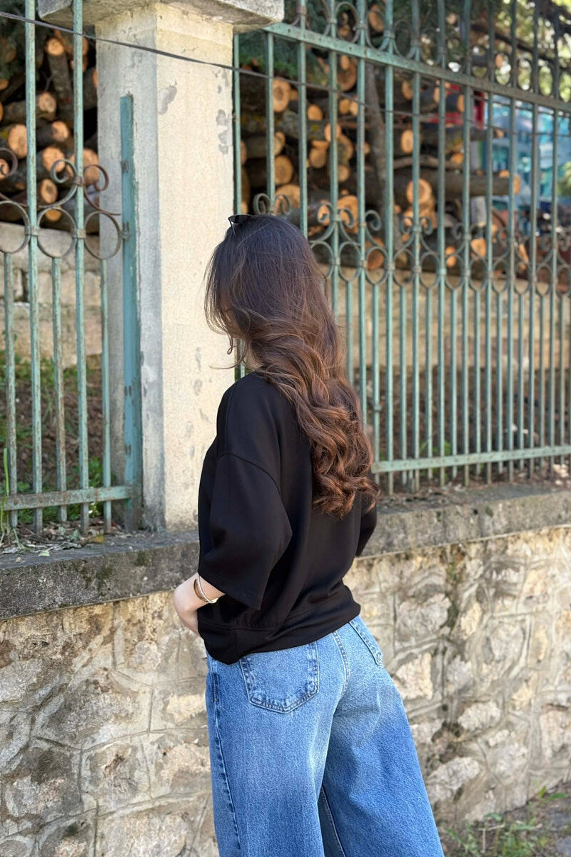 T-SHIRT I THJESHTE NJE NGJYRESH PER FEMRA NE NGJYRE TE ZEZE - 5