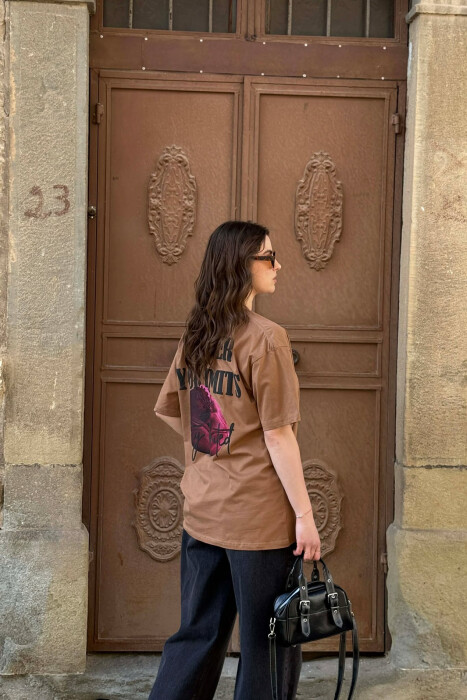 T-SHIRT I THJESHTE PER FEMRA NE NGJYRE KAFE + 6 PALE ÇORAPE DHURATE - 4