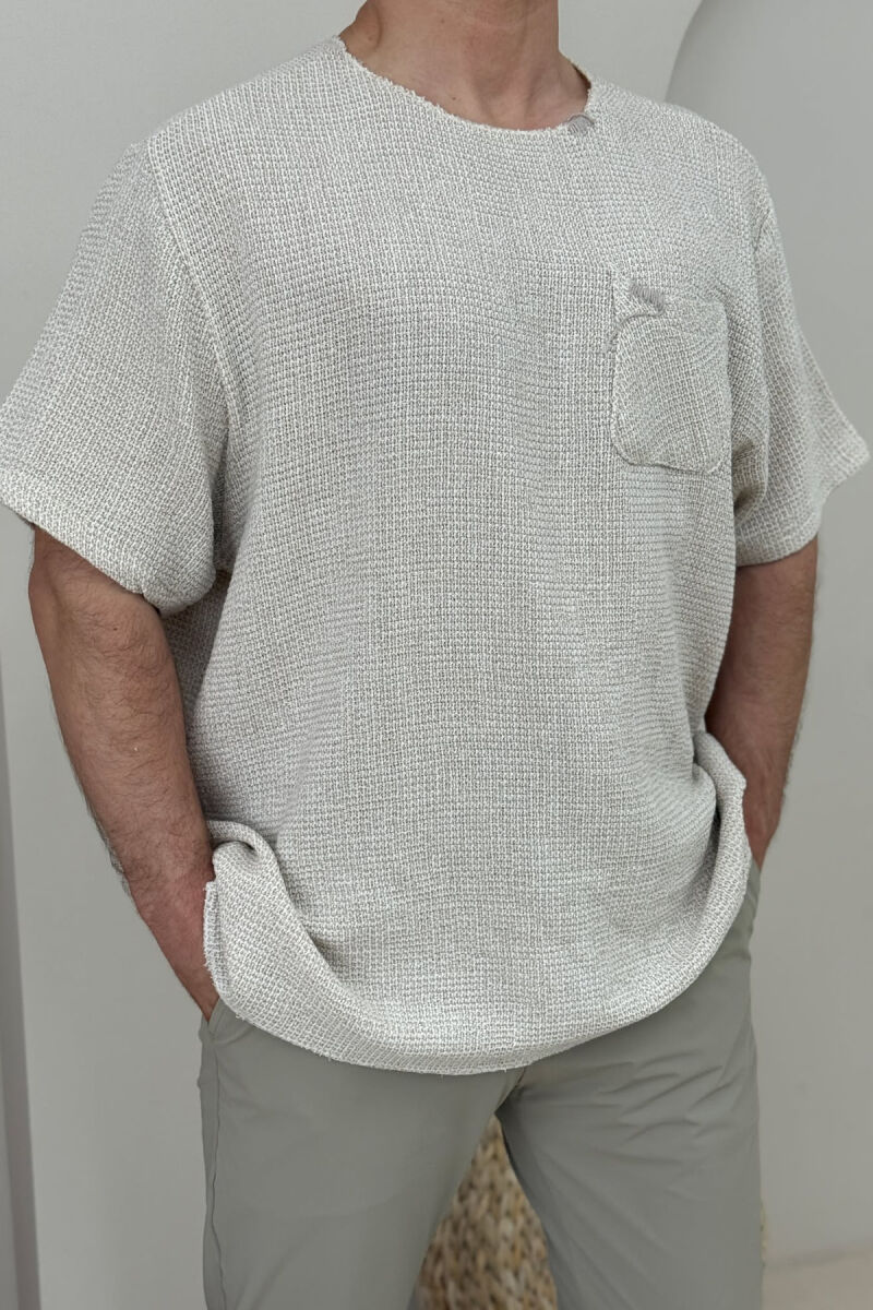 T-SHIRT ME DETAJE TË THJESHTA PËR FEMRA NË NGJYRËN BEZHË - 3