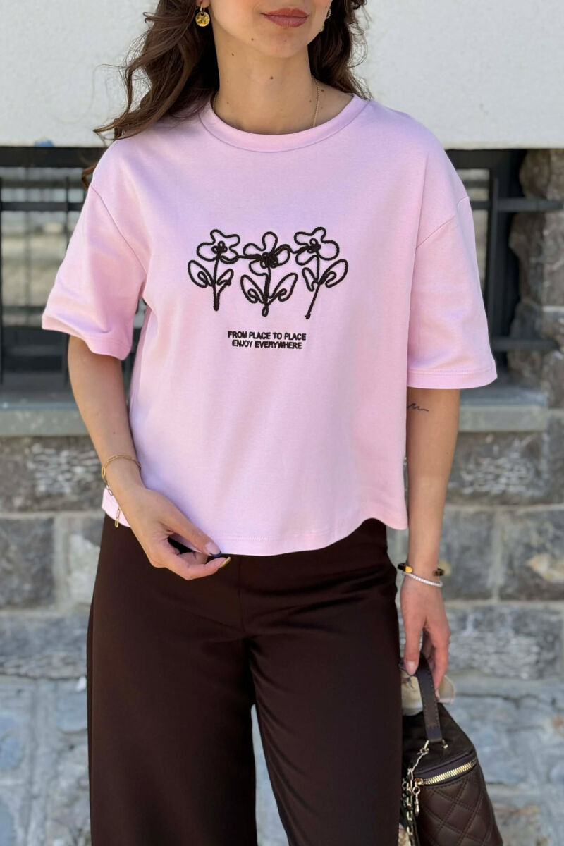 T-SHIRT ME DIZAJN PER FEMRA NE NGJYRE ROZE - 5