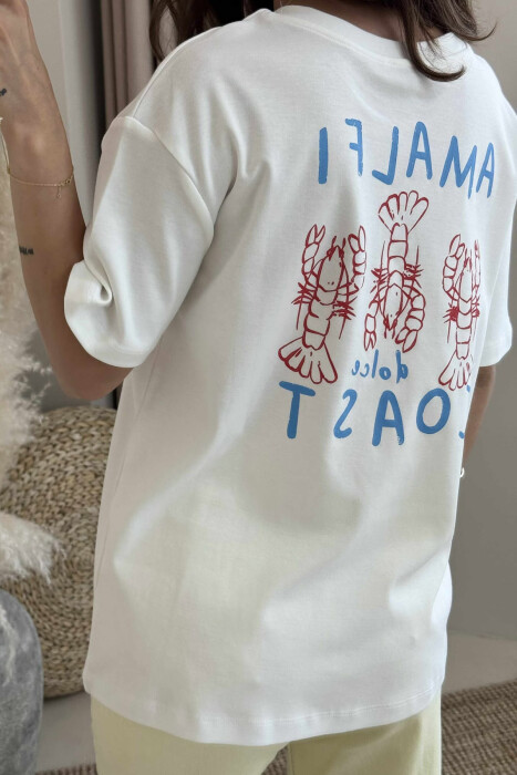 T-SHIRT ME IMAZH DHE DIZAJN PËR FEMRA NË NGJYRËN E BARDHË - 3