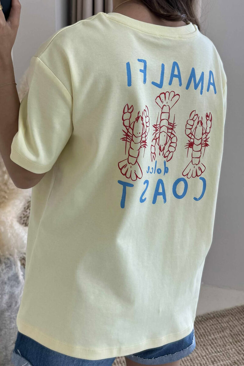 T-SHIRT ME IMAZH DHE DIZAJN PËR FEMRA NË NGJYRËN E VERDHË - 3