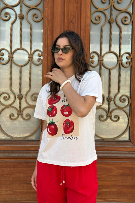 T-SHIRT ME IMAZH PËR FEMRA NË NGJYRËN E BARDHË - 3