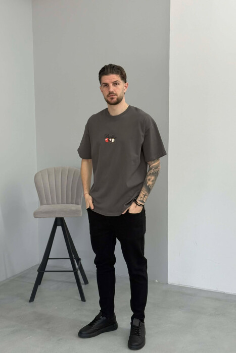 T-SHIRT ME IMAZH NE PJESEN PAS PER MESHKUJ NE NGJYRE GRI TE ERRET - 3