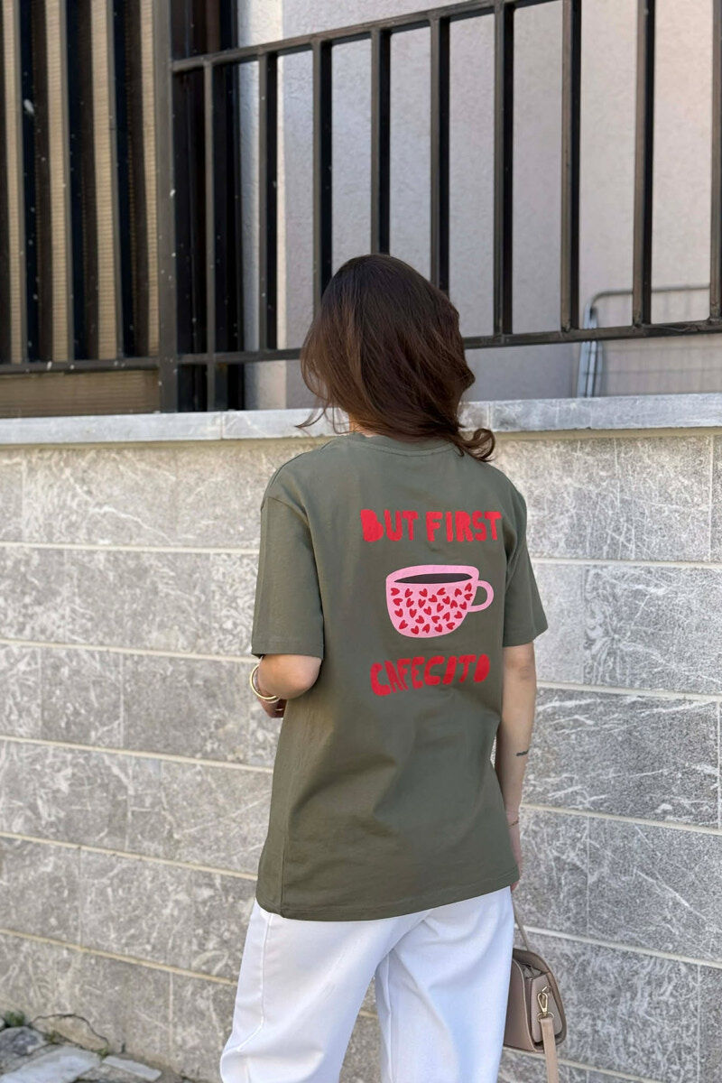 T-SHIRT ME IMAZH PARA & PAS PER FEMRA NE NGJYRE JESHILE - 4