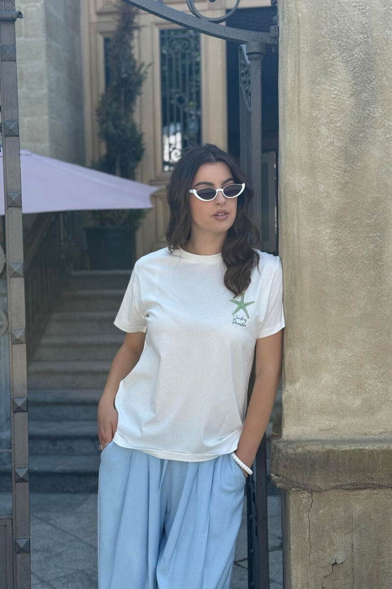 T-SHIRT ME IMAZH PËR FEMRA NË NGJYRËN E BARDHË - 5
