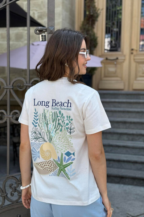 T-SHIRT ME IMAZH PËR FEMRA NË NGJYRËN E BARDHË - 8