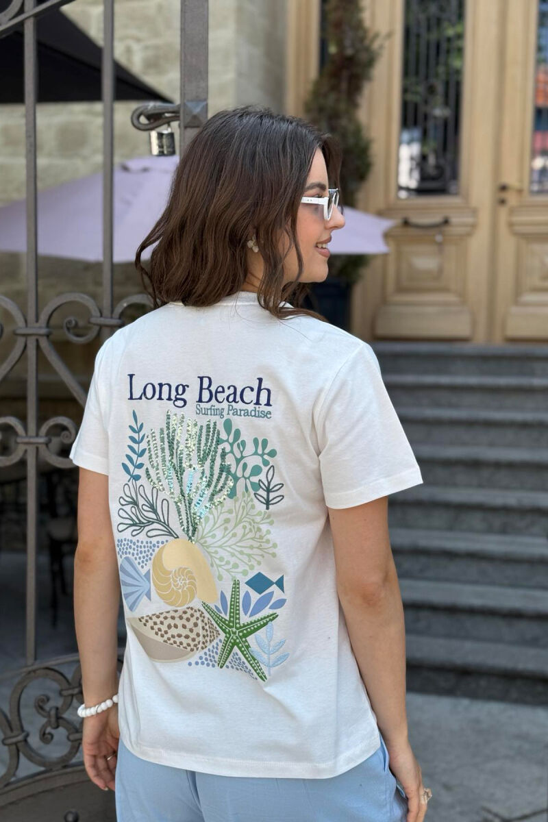 T-SHIRT ME IMAZH PËR FEMRA NË NGJYRËN E BARDHË - 8