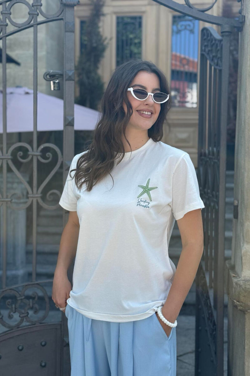 T-SHIRT ME IMAZH PËR FEMRA NË NGJYRËN E BARDHË - 6