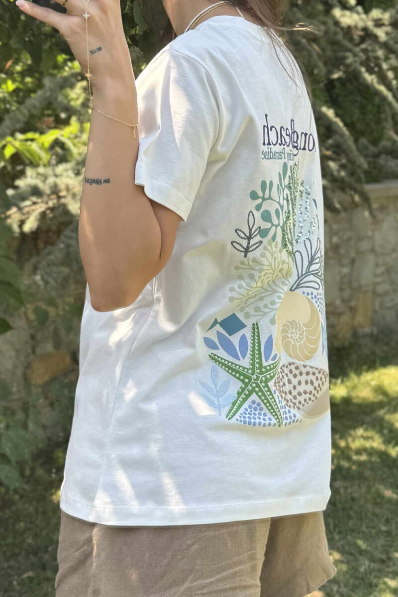 T-SHIRT ME IMAZH PËR FEMRA NË NGJYRËN E BARDHË - 4