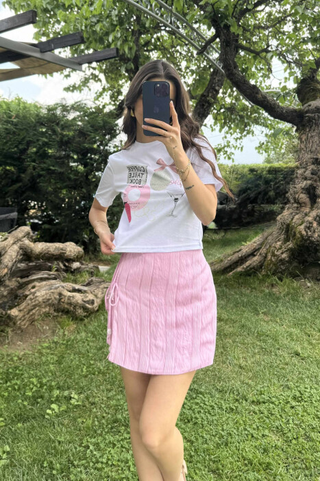 T-SHIRT ME IMAZH PËR FEMRA NË NGJYRËN E BARDHË - 2