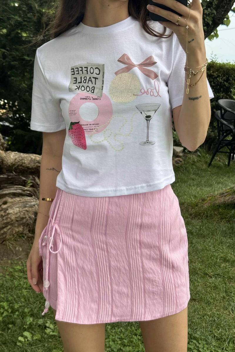 T-SHIRT ME IMAZH PËR FEMRA NË NGJYRËN E BARDHË - 3