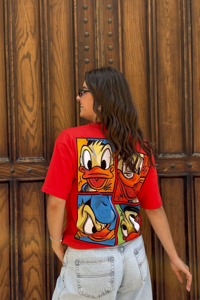 T-SHIRT ME IMAZH PËR FEMRA NË NGJYRËN E KUQE - 3