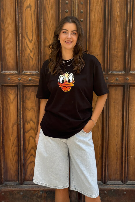 T-SHIRT ME IMAZH PËR FEMRA NË NGJYRËN E ZEZË - 2