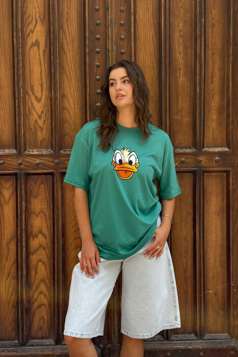 T-SHIRT ME IMAZH PËR FEMRA NË NGJYRËN JESHILE - 2