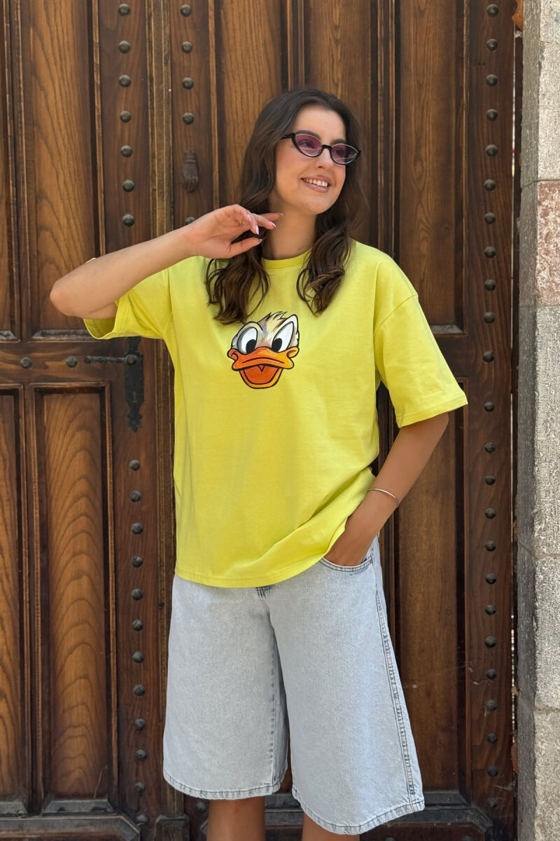 T-SHIRT ME IMAZH PËR FEMRA NË NGJYRËN NEON - 2
