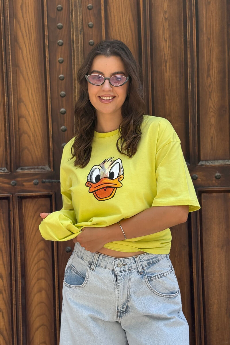 T-SHIRT ME IMAZH PËR FEMRA NË NGJYRËN NEON - 3