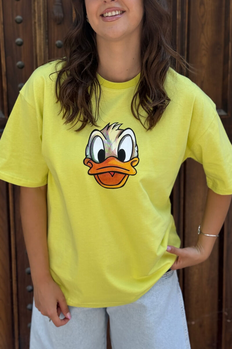 T-SHIRT ME IMAZH PËR FEMRA NË NGJYRËN NEON - 4
