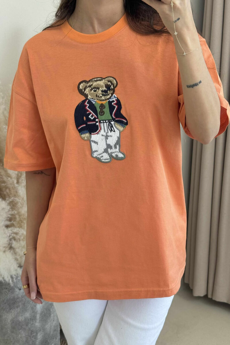 T-SHIRT ME IMAZHIN E ARUSHIT PËR FEMRA NË NGJYRËN PORTOKALLI - 3