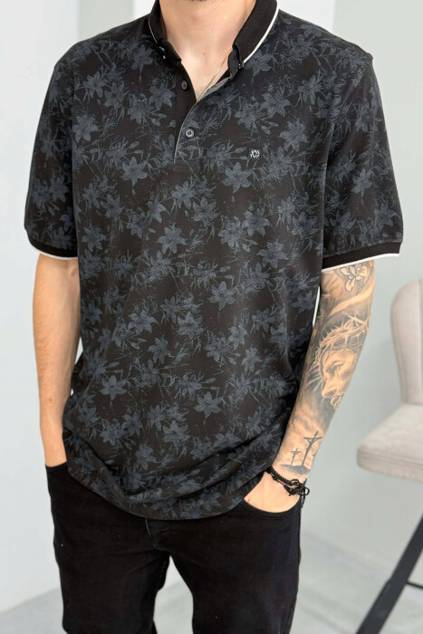 T-SHIRT ME JAKE POLO DHE BUTONA PER MESHKUJ NE NGJYRE TE ZEZE - 2