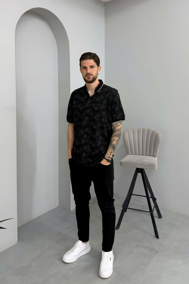 T-SHIRT ME JAKE POLO DHE BUTONA PER MESHKUJ NE NGJYRE TE ZEZE - 3