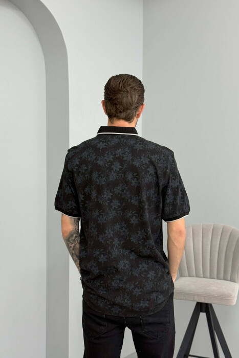T-SHIRT ME JAKE POLO DHE BUTONA PER MESHKUJ NE NGJYRE TE ZEZE - 4