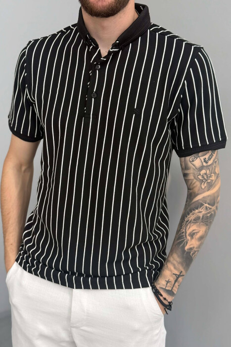 T-SHIRT ME JAKE POLO DHE ME DIZAJN VIJASH PER MESHKUJ NE NGJYRE TE ZEZE - 4