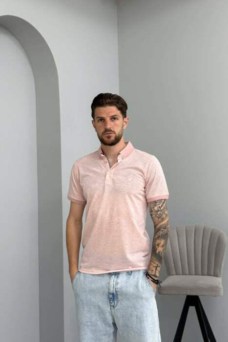 T-SHIRT ME JAKE POLO PER MESHKUJ NE NGJYRE PUDER - 1