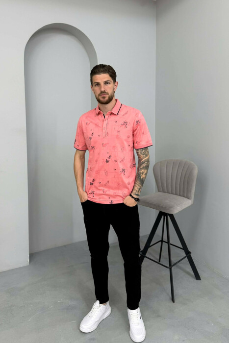 T-SHIRT ME JAKE POLO PER MESHKUJ NE NGJYRE ROZE - 3