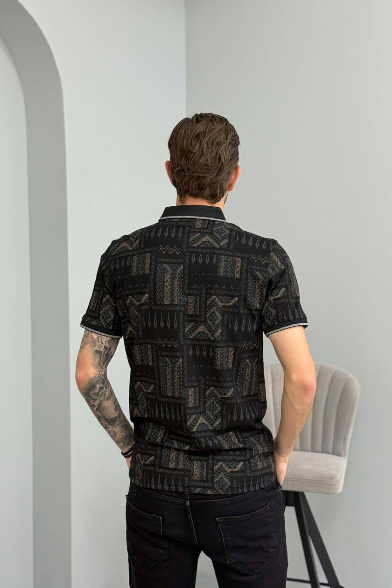 T-SHIRT ME JAKE POLO PER MESHKUJ NE NGJYRE TE ZEZE - 2