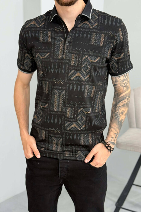 T-SHIRT ME JAKE POLO PER MESHKUJ NE NGJYRE TE ZEZE - 4