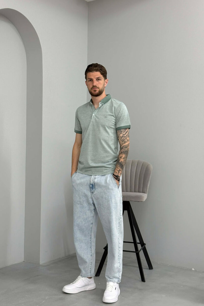T-SHIRT ME JAKE POLO PER MESHKUJ NE NGJYRE JESHILE - 3