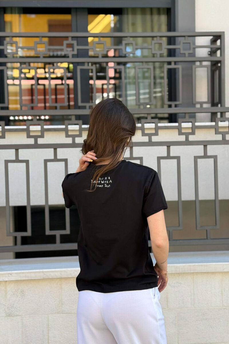 T-SHIRT ME SHKRIM PER FEMRA NE NGJYRE TE ZEZE - 3