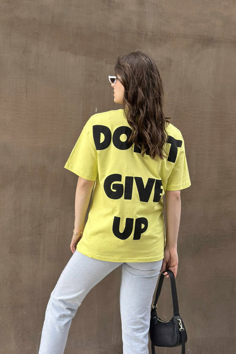 T-SHIRT ME SHKRIME DHE IMAZH PËR FEMRA NË NGJYRËN NEON - 4
