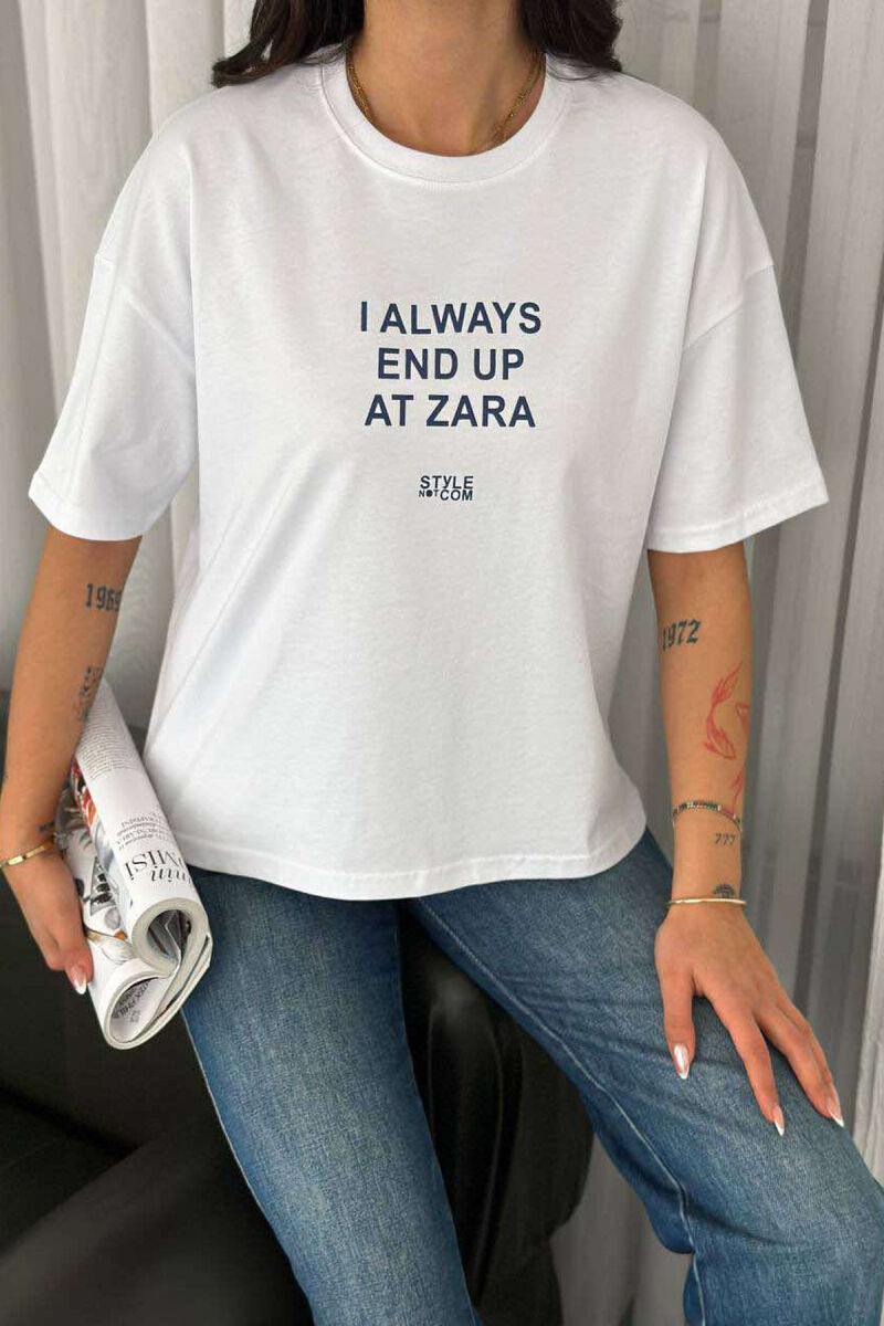 T-SHIRT ME SHKRIME PËR FEMRA NË NGJYRËN E BARDHË - 3