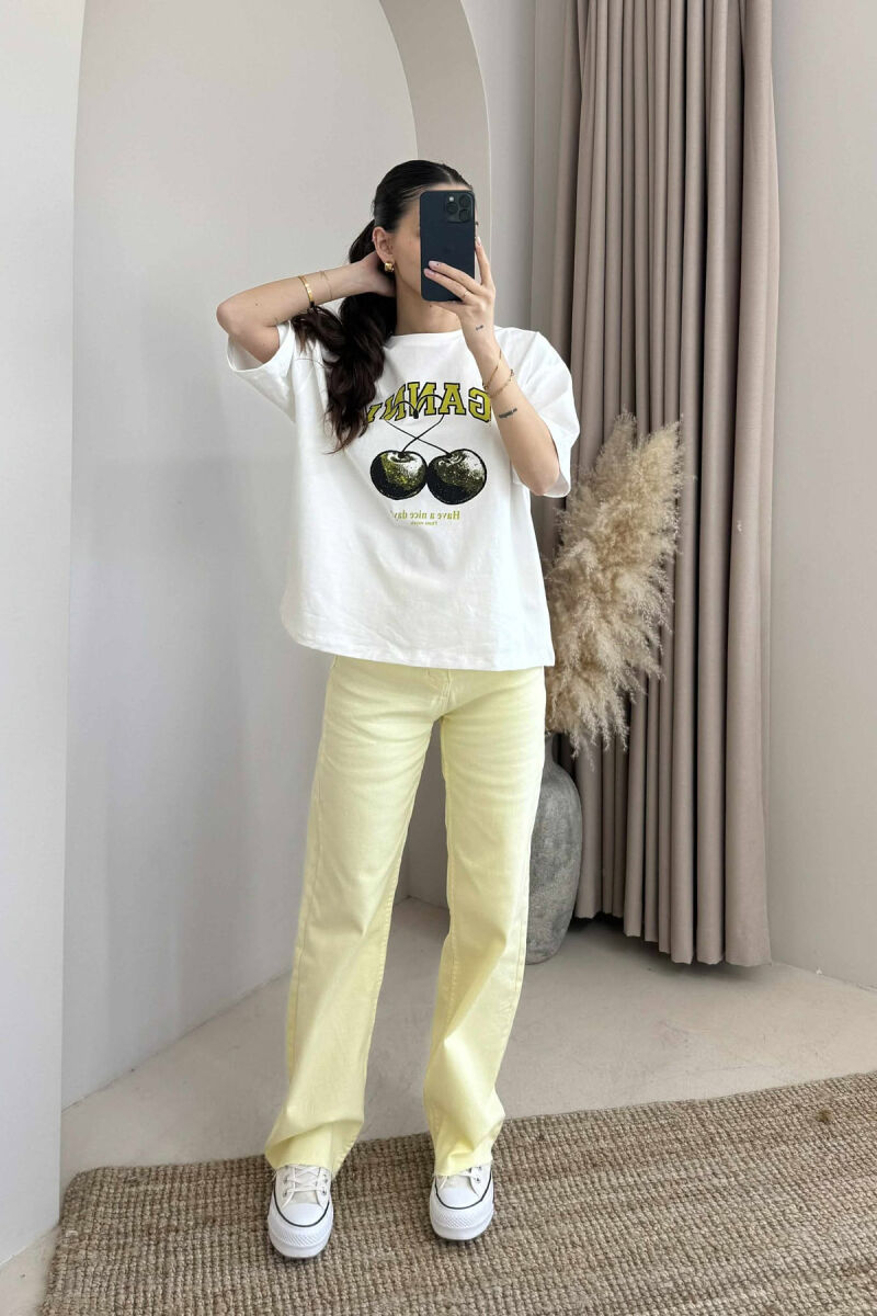 T-SHIRT ME SHKRIME PËR FEMRA NË NGJYRËN E BARDHË - 5