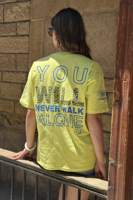 T-SHIRT ME SHKRIME PËR FEMRA NË NGJYRËN NEON - 2