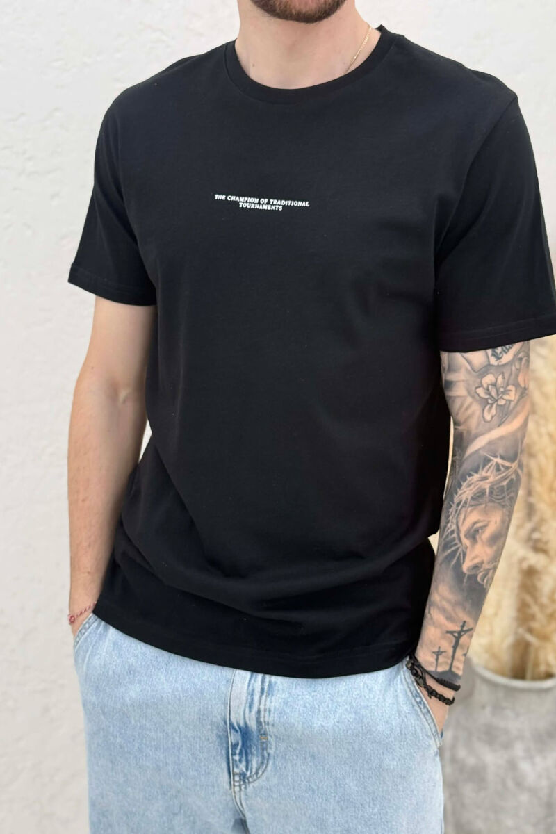 T-SHIRT ME SHKRIME TE VOGLA PER MESHKUJ NE NGJYRE TE ZEZE - 2