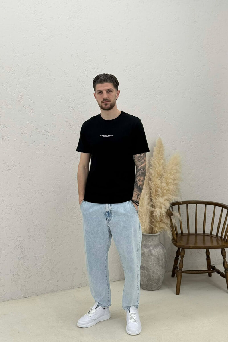 T-SHIRT ME SHKRIME TE VOGLA PER MESHKUJ NE NGJYRE TE ZEZE - 3