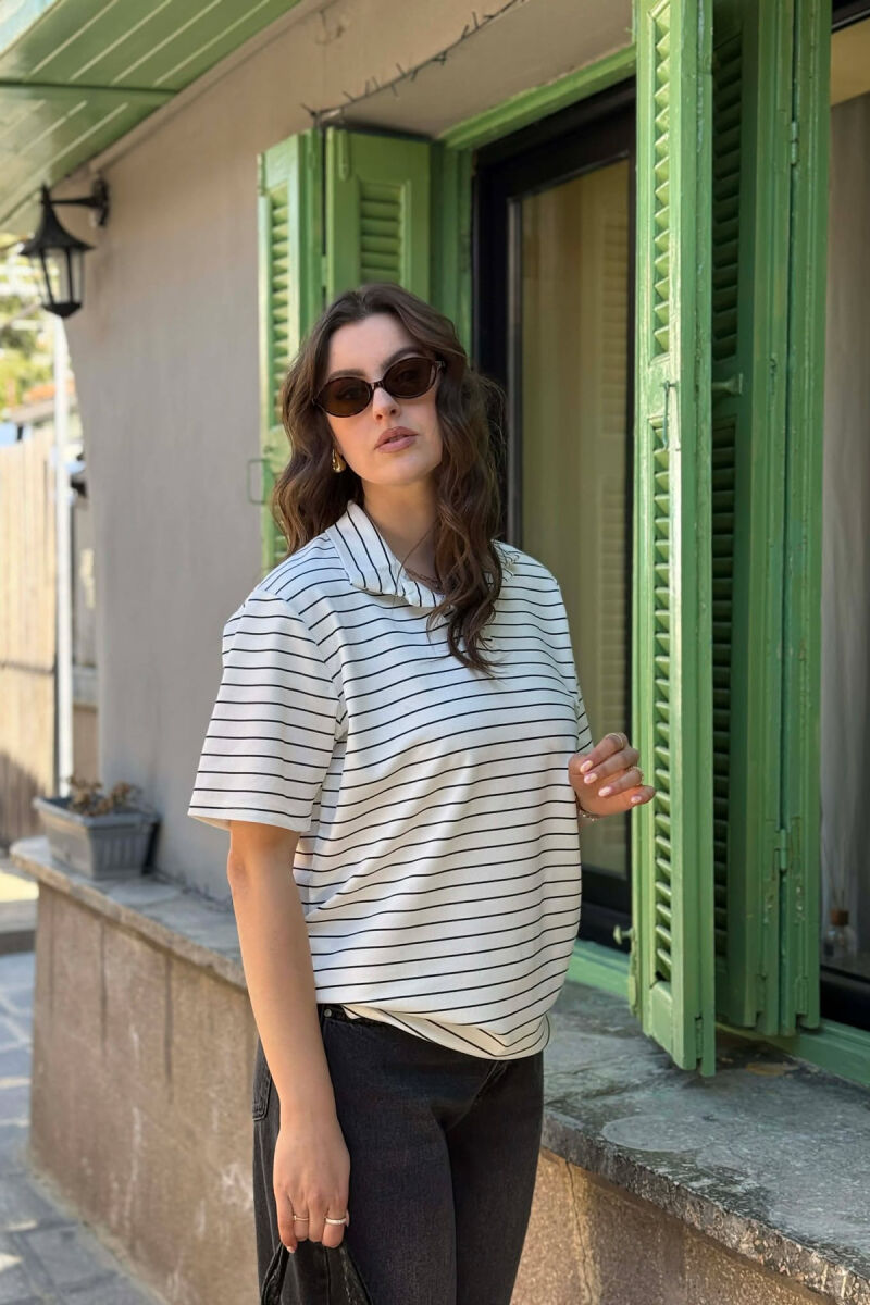 T-SHIRT ME VIJA ME JAKE POLO PER FEMRA + 6 PALE CORAPE DHURATE NE NGJYRE TE BARDHE - 3