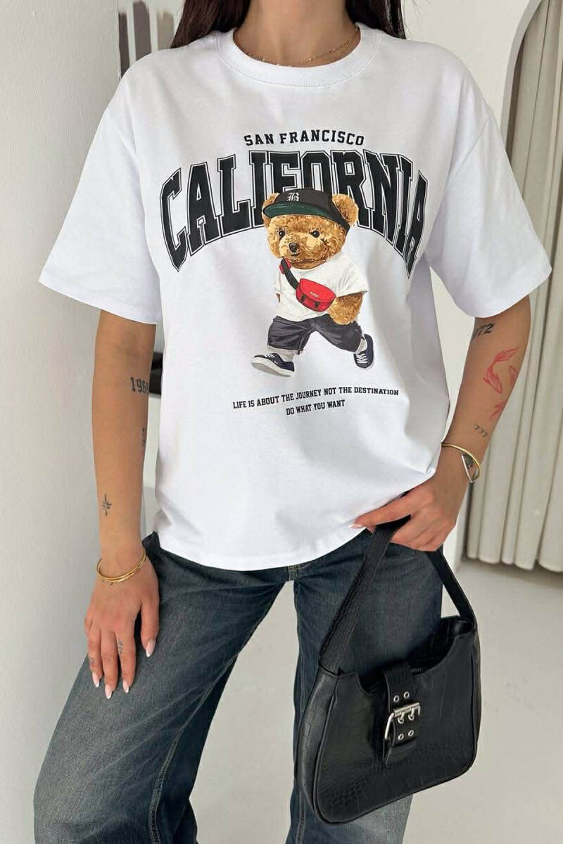 T-SHIRT NJE NGJYRESH ME IMAZH ARUSHI PER FEMRA NE NGJYRE TE BARDHE - 2