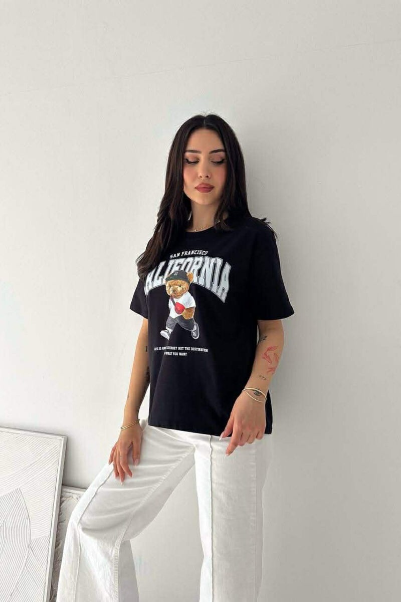 T-SHIRT NJE NGJYRESH ME IMAZH ARUSHI PER FEMRA NE NGJYRE TE ZEZE - 1