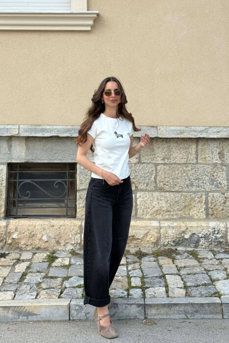 T-SHIRT NJE NGJYRESH ME IMAZH NE PJESEN PARA PER FEMRA NE NGJYRE TE BARDHE - 5