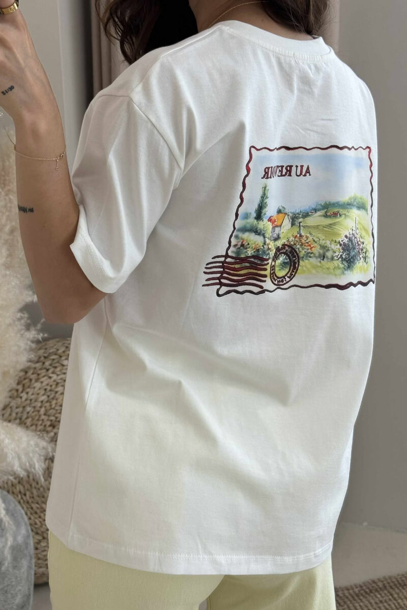 T-SHIRT NJË NGJYRËSH ME IMAZH PËR FEMRA NË NGJYRËN E BARDHË - 3